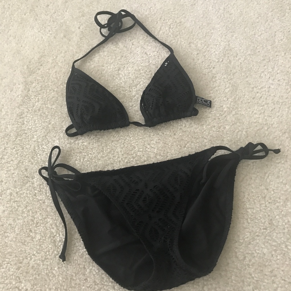 Becca Black Lace Swim in Small